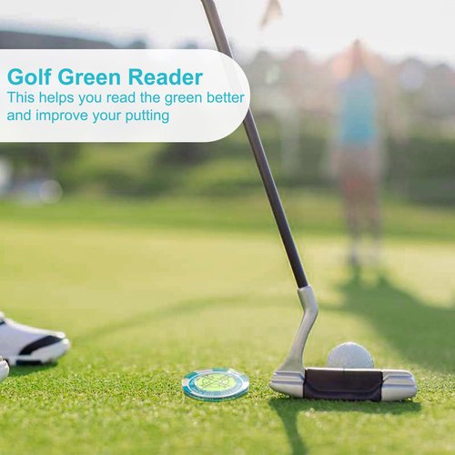 OlibaDu Golf Green Reader, Golf Ball Marker with High Precision Green Reading Aid, Poker Chip Style Bubble Level - Golf Accessories for Men