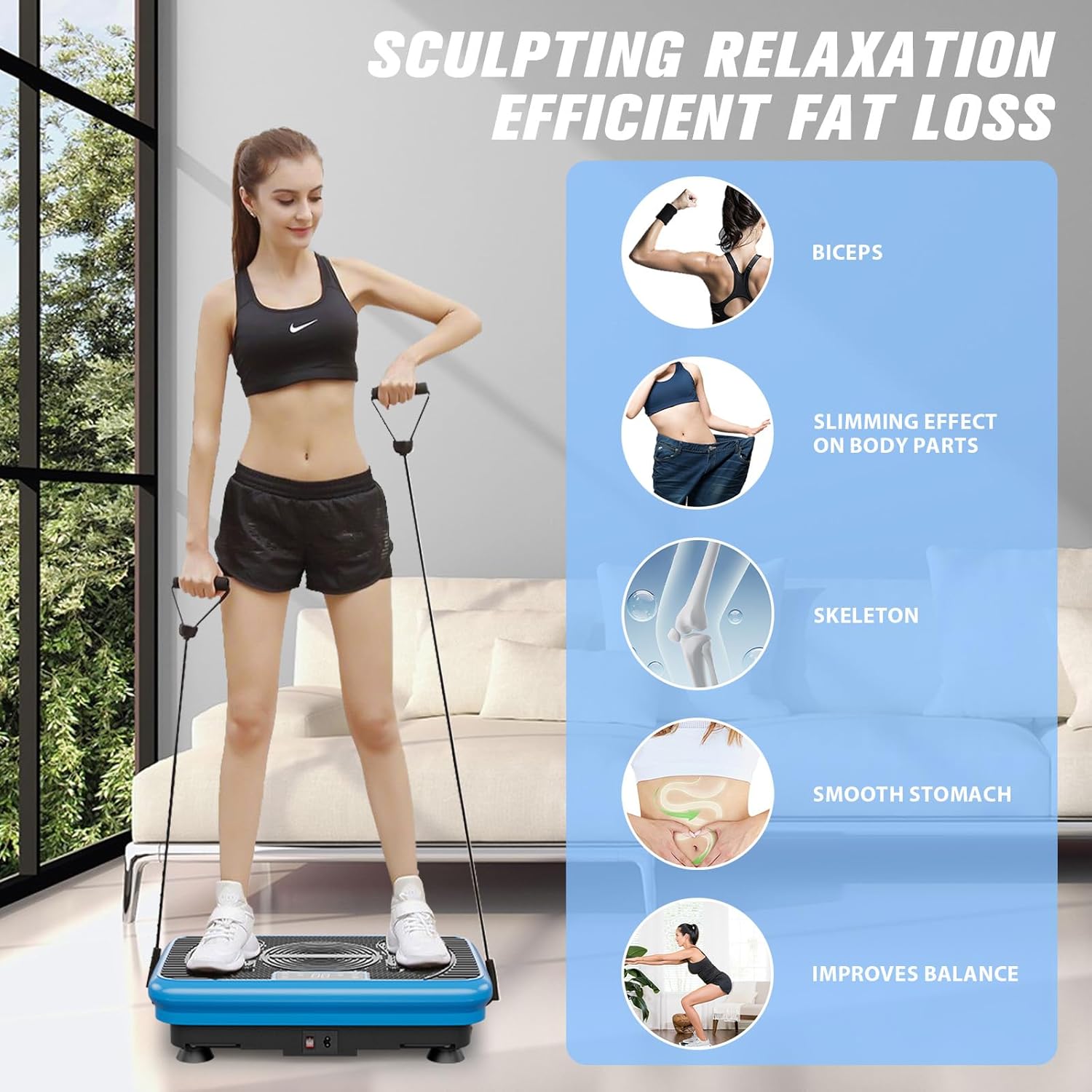 Skiennix Vibration Plate Exercise Machine - Whole Body Fitness Platform for Weight Loss & Lymphatic Support | 330 LBS Capacity with Remote Control