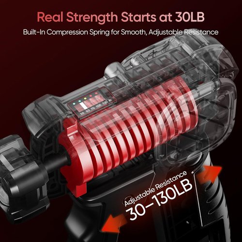 FitBeast Grip Strength Trainer - Adjustable Hand Gripper with Built-In Counter | 30–130LB for Home & Office Use
