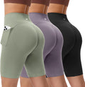 BLUELILY Women's Biker Shorts - 3 Pack High Waisted Tummy Control with Pockets | Seamless Workout Shorts