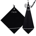 Caddy Splash Pocket Mag Towel – Magnetic Microfiber Golf Towel with Ball Pocket, Ultra-Absorbent & Durable, Strong Magnet & Carabiner for Easy Bag Attachment – The Ultimate Golf Towel-Black/White