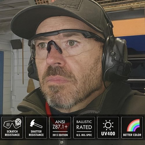 HTS HUNTERSKY Tactical Shooting Glasses - ANSI Z87+ Certified UV400 Protection | Durable Eyewear