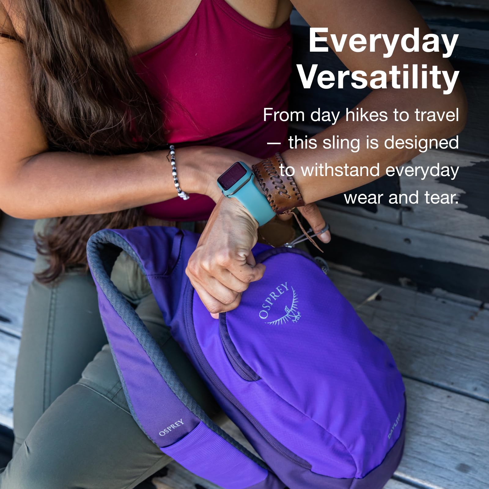 Osprey Daylite Shoulder Sling Bag – Compact Crossbody Sling Backpack for Everyday Carry, Festivals, and Travel – Lightweight, Comfortable Fit for Hands-Free Convenience, Tan Concrete