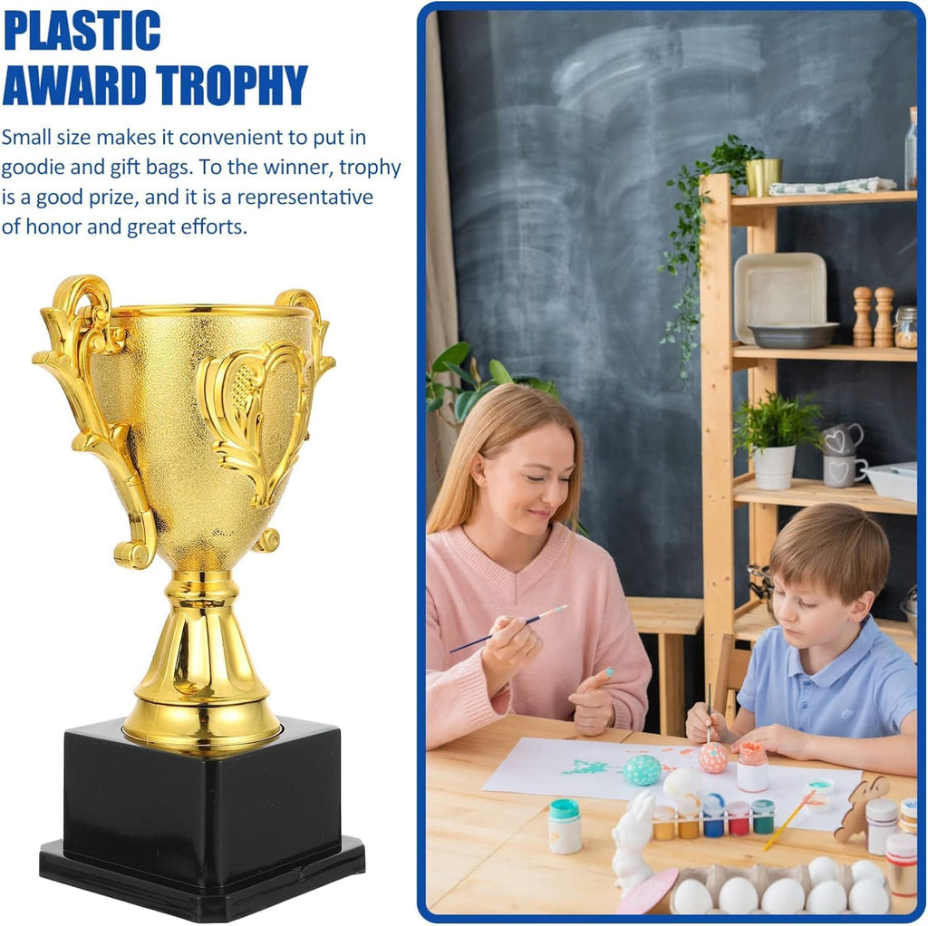 Premium Gold Plastic Trophy Cup Awards Ideal for Sports Tournaments Competitions and Parties