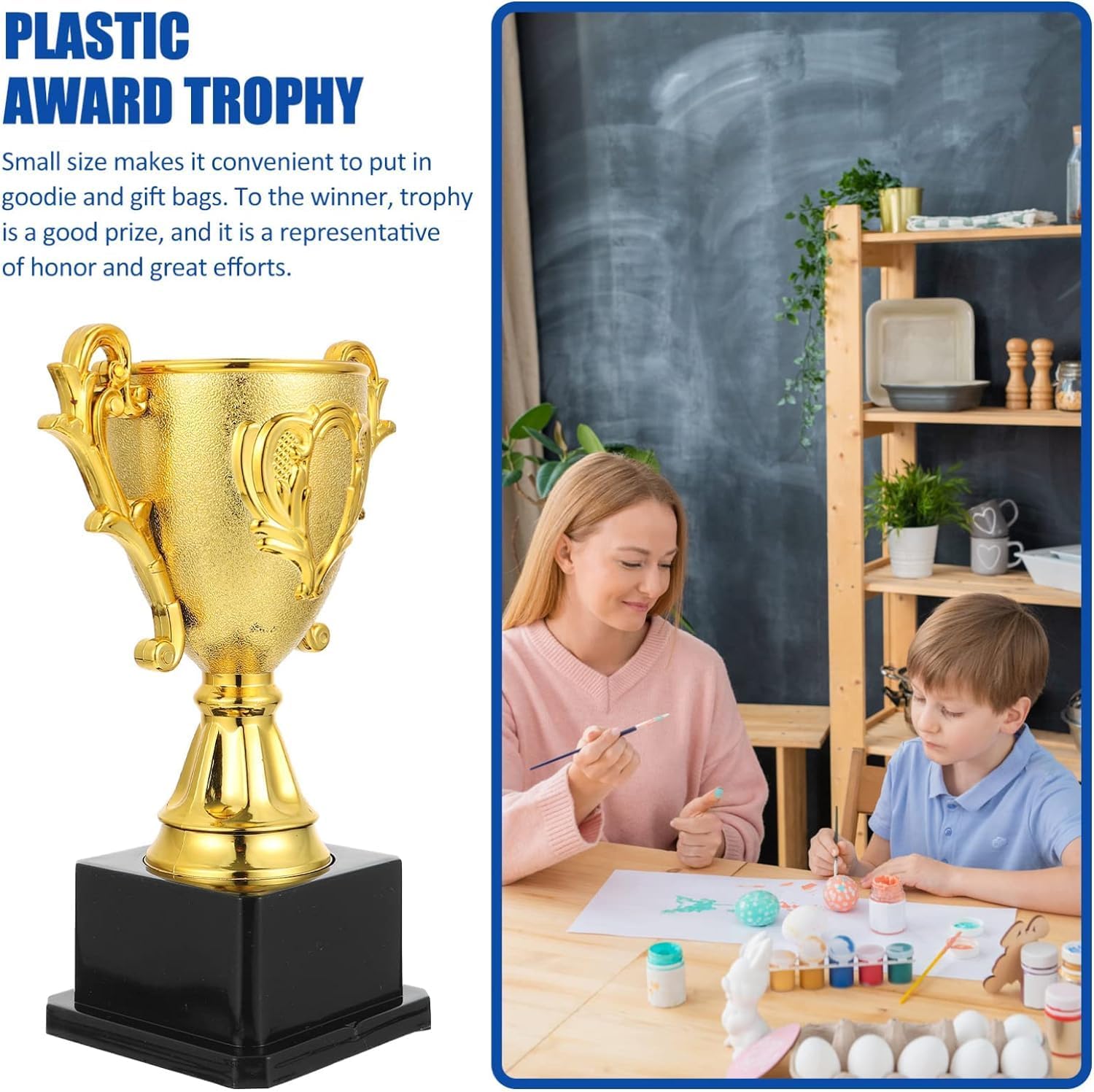 Premium Gold Plastic Trophy Cup Awards Ideal for Sports Tournaments Competitions and Parties