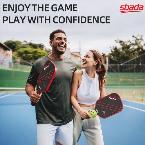 sbada T700 Carbon Fiber Pickleball Paddles Set of 2 with 16mm Honeycomb core, Red Premium Lightweight Pickle Ball Racket for Beginners, Men & Women