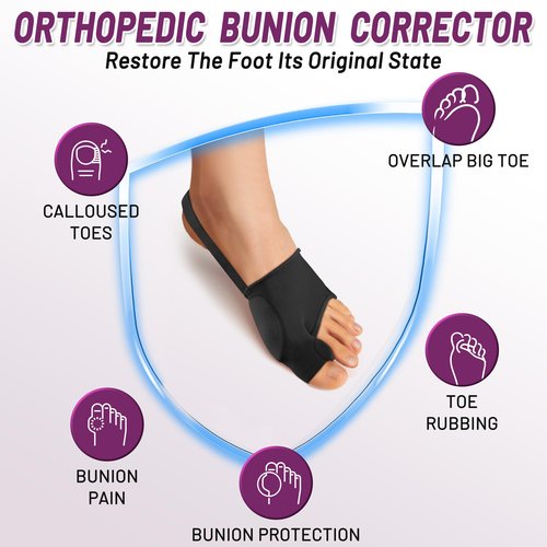 Bunion Corrector Sleeve, Breathable Bunion Big Toe Alignment Splint with Anti-Slip Heel Grip,4 Sizes,Extra Thick Gel Pads & Adjustable Straps for Hallux Valgus Comfort. (Beige, M:WOMEN 7.5-9/MEN 5-7)