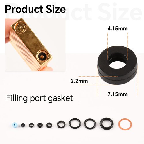 JINMUNIC 3 Pack Lighter Seal Kit for S.T.Dupont L2 - Includes O-Rings, Refill Valve Gaskets, Rubber Stoppers, and Filter Cotton for Lighter Repair