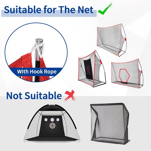 Golf Shank Net, Compatible with 10ft x7ft & 10ft x10ft Golf Hitting Nets, Indoor/Outdoor Practice for Backyard, Garage, Simulator Enclosure, Includes 4 Sand Bags, Reinforced Mesh Design