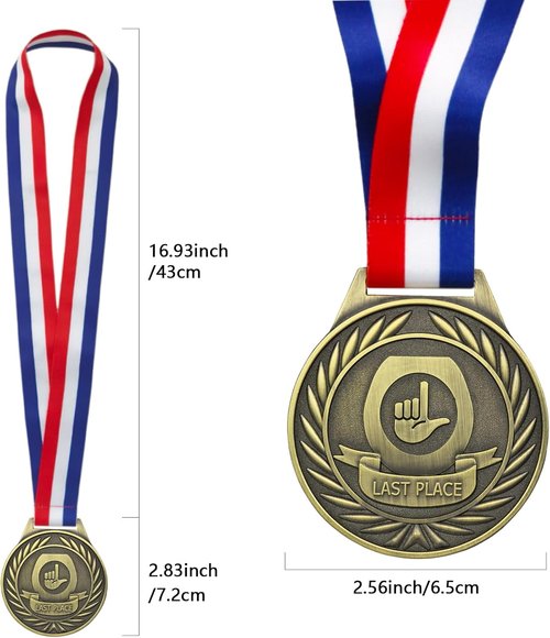 Last Place Medal by Toilet Seat - 3 Inch Loser Trophy Prize for Tournaments & Sports Events