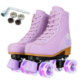 Silvertree Roller Skates for Women and Girls PU Leather High-top Adult Roller Derby Skate Wheels Light Up Roller Skate Four-Wheel Shiny Roller Skates for Girls Boys Men Unisex