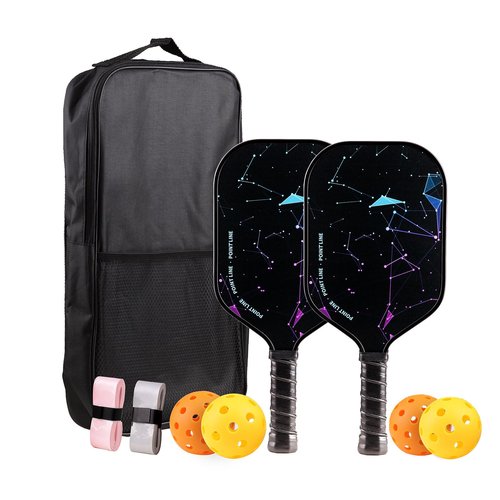 TADHG Megrez Fiberglass Graphite Pickleball Paddle Set 2 Lightweight 8.4oz Paddles with Honeycomb Core Spin-Friendly Surface 4 Balls (02. Gradient Blue)