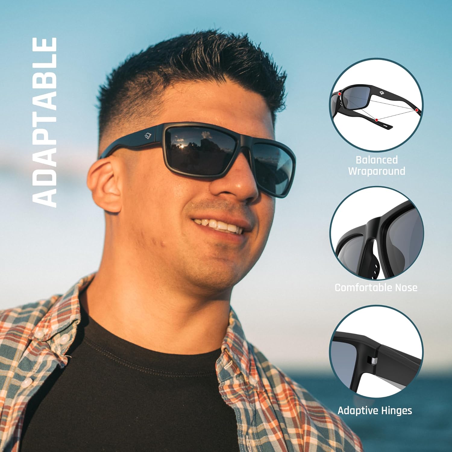 TOREGE Polarized Sports Sunglasses - Unisex Cycling, Running, Golf & Fishing | TR26 Model