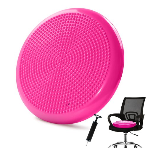 Wobble Cushion，Wiggle Seat，Balance Disc （Extra Thick 34cm/13.4in），for Balance Stability Training, Improve Sitting (Pink)