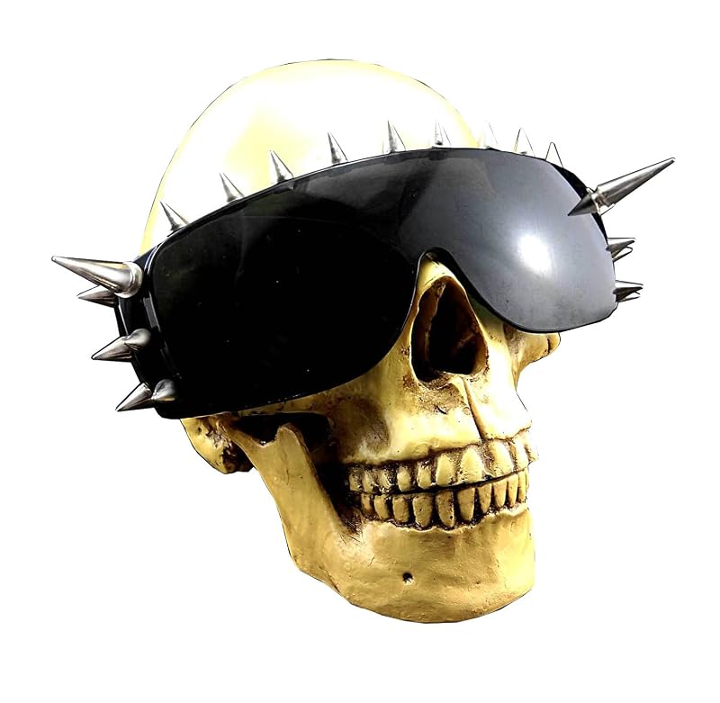 Cool Rock Punk Spike Sunglasses – Metal Studded Moto Biker Glasses, Black
