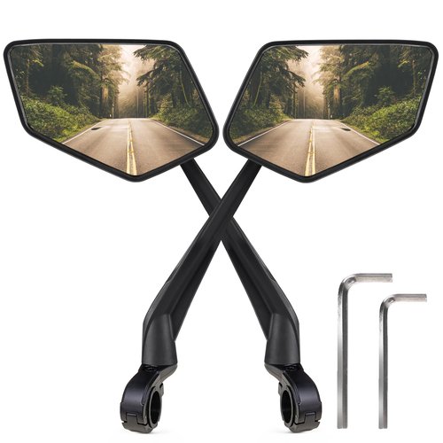 New Handlebar Bike Mirror, APLSTOW HD Automotive Grade Glass Lens E-Bike Mirrors, Scratch Resistant, Safe Bicycle Rearview Mirrors