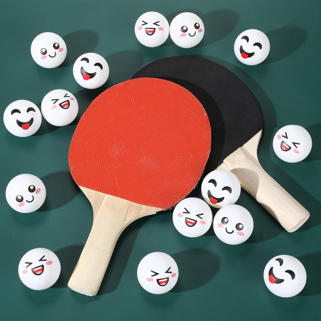 ShinyRelief 24 PCS Table Tennis Balls - Cute Emotion Designs | Fun Gift for Golfers & Players
