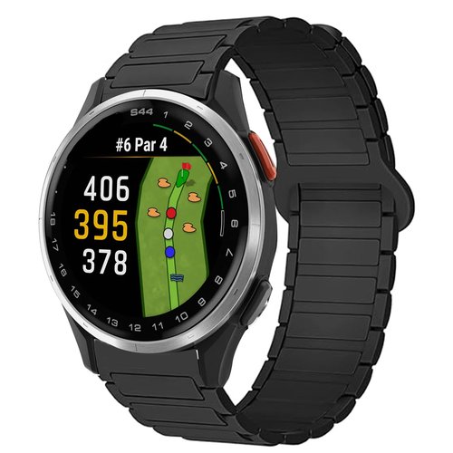 Lamshaw Compatible with Garmin Approach S44 Band, 20mm Quick Release Silicone Sport Strap Replacement Watchband Compatible for Garmin Approach S50, S44, S42, S40 Smartwatch (Black, 20mm size band)