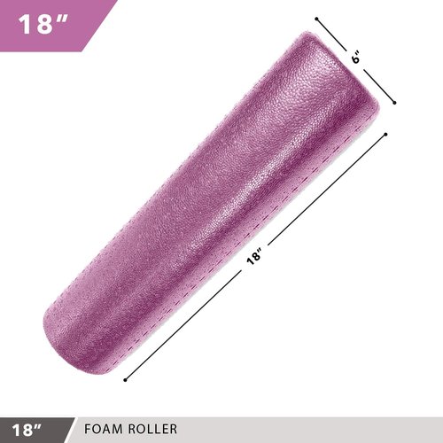 Day 1 Fitness High Density Foam Roller - Sports Massage for Deep Tissue Relief | Solid Purple, 18”