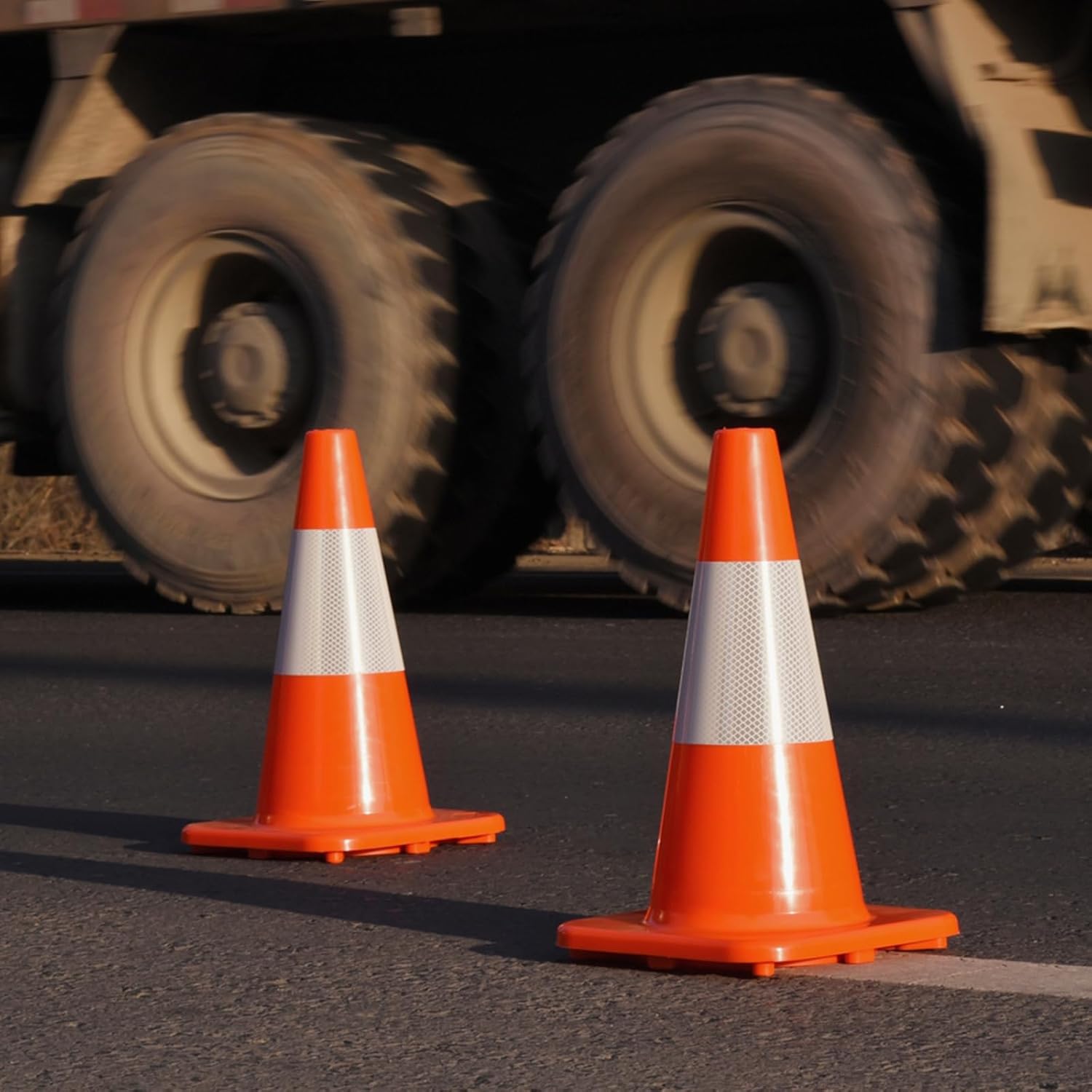 Traffic Cones 4 Pack by [Brand Name] - 18" Durable PVC Safety Cones with Reflective Collars | High Visibility for Parking, Construction & Sports