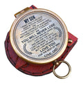 Personalized Brass Compass My Son, Engravable Love Dad Compass, Father to Son Compass Nautical Gift | Collectible Gift, Perfect for Christmas & Holiday Gifting