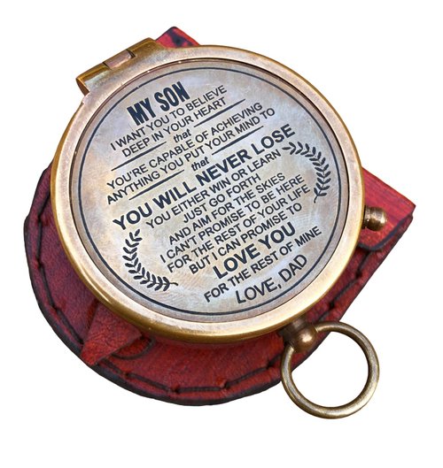 Personalized Brass Compass My Son, Engravable Love Dad Compass, Father to Son Compass Nautical Gift | Collectible Gift, Perfect for Christmas & Holiday Gifting
