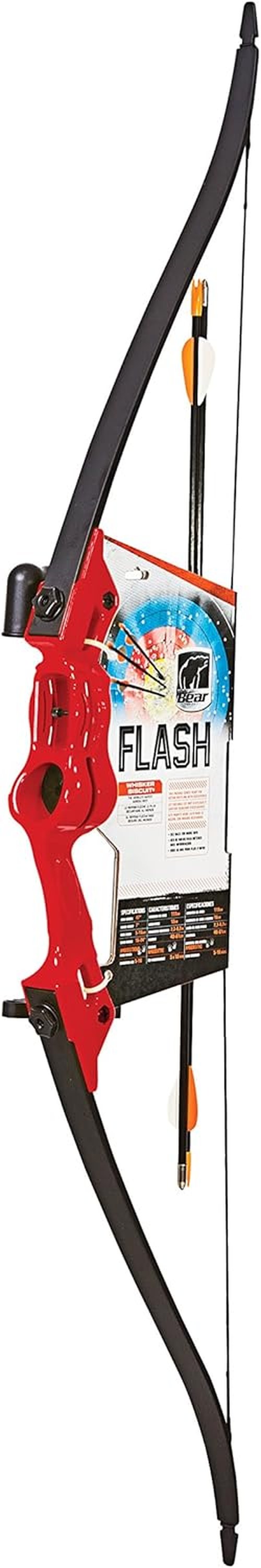 Bear Archery Flash Bow Set - Youth-Friendly Design for Ages 11-14 | Ambidextrous, 18 lb Draw Weight, 24-Inch Draw Length