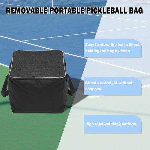 NEESEEYEE Retractable Pickleball Hopper - Foldable Tennis Ball Basket Ball Candy Upgraded Pickleball Caddy Practice Equipment with Wheels for Training/Teaching