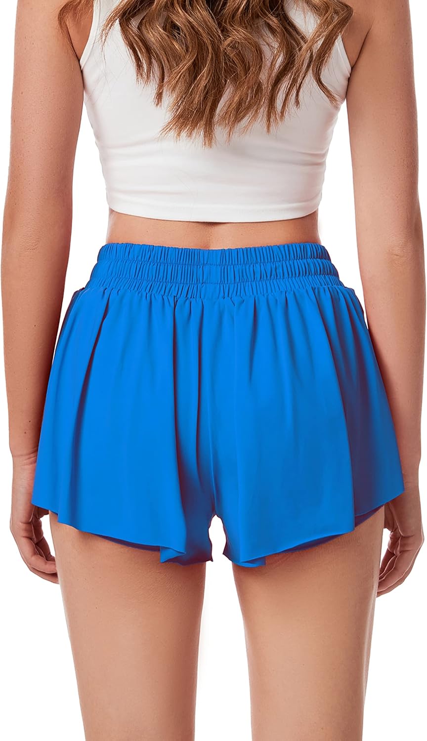 Skiennix Athletic Shorts for Women - 2-in-1 Quick-Drying Double Layer Running Skort
