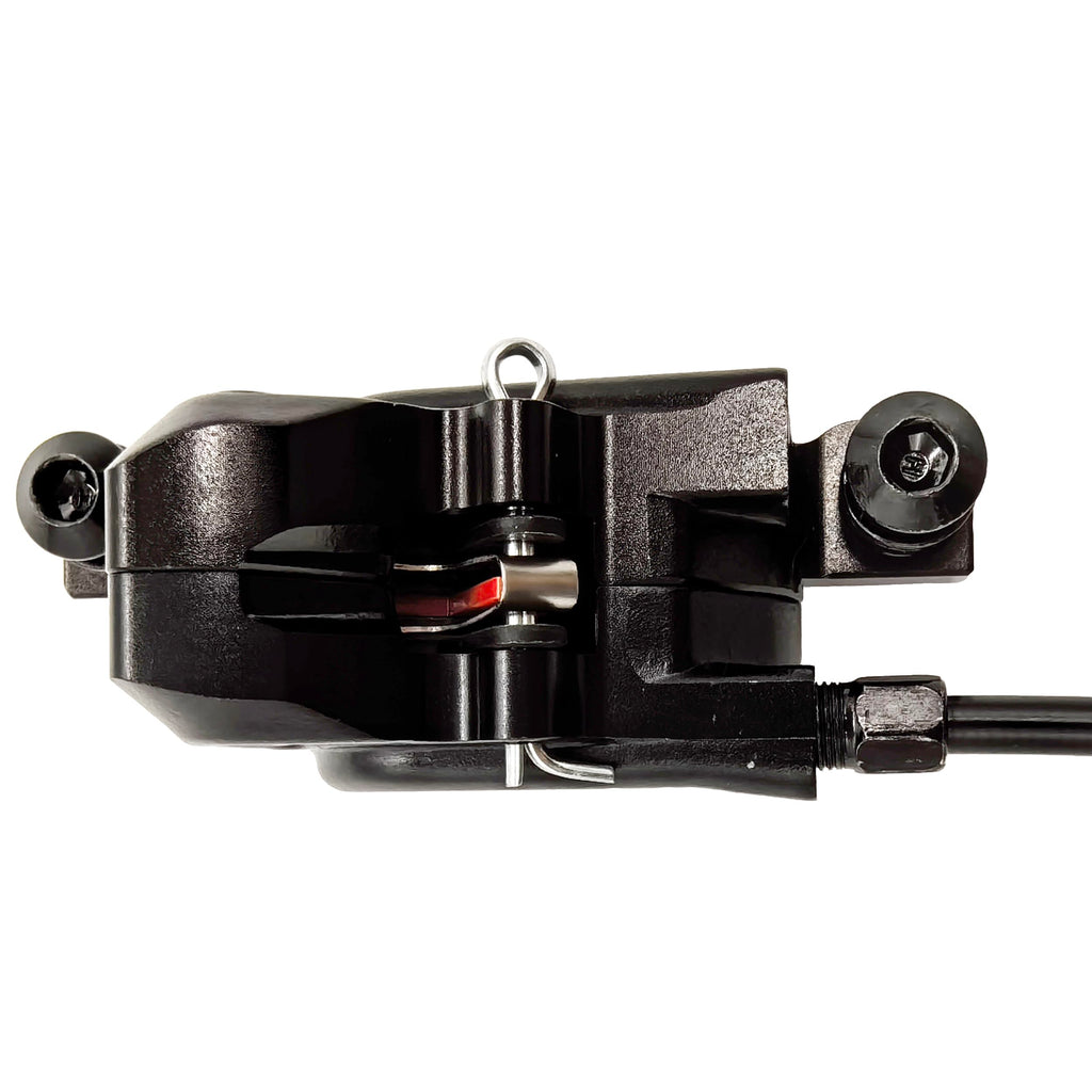 Tianeraus Mountain Bike Hydraulic Brake and Lever - Left Front 850mm Adapter Aluminum Alloy Hydraulic Bike Brakes, is/PM Adapter, Resin Pads, Black (is/PM)