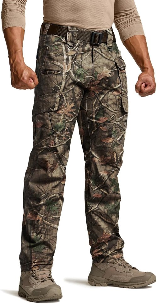CQR Men's Tactical Pants - Lightweight Water-Resistant Ripstop Cargo Pants for EDC & Hiking