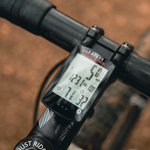 CATEYE Padrone Bluetooth Cycling Computer - Waterproof IPX8 Speedometer with Heart Rate & Cadence | Compatible with Road, MTB, Gravel Bikes
