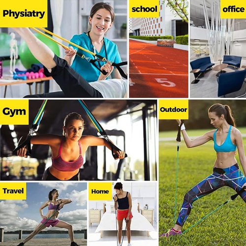 Resistance Bands,Pull Up Exercise Bands with Handles Door Anchors Compatible with Billy's Bootcamp,Weight Loss,Strength Home Workouts Training,Physical Therapy,Yoga,Pilates.(Black)
