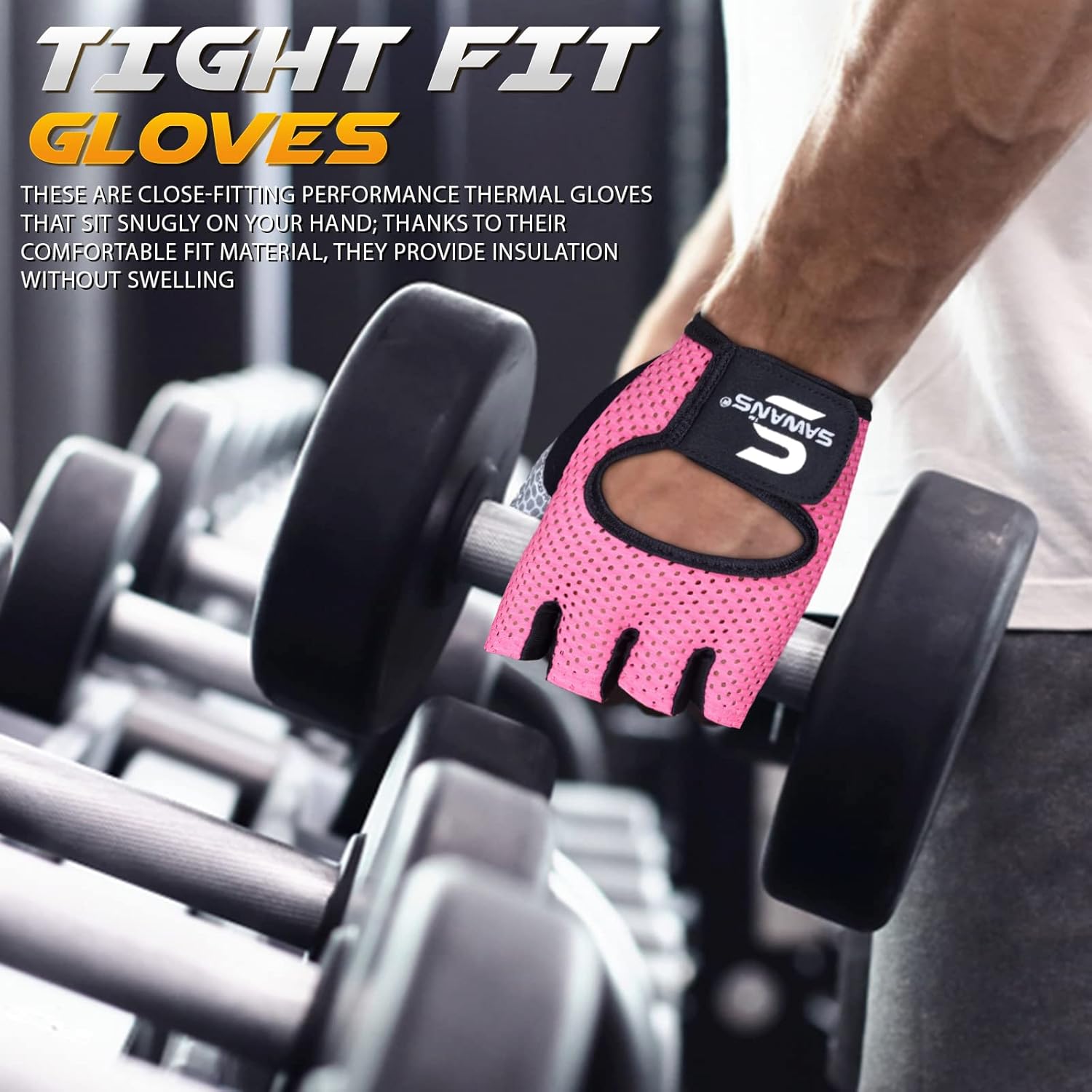 SAWANS Workout Gloves - Lightweight, Breathable Weight Lifting Gloves for Men & Women | Non-Slip Grip Protection