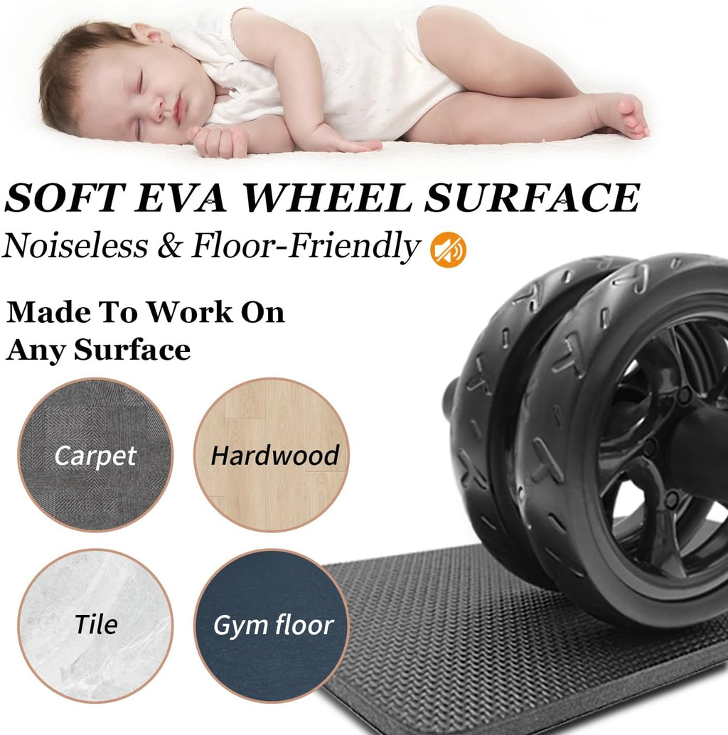 Skiennix Ab Roller Wheel - Silent Core Workout Equipment with Knee Pad | Lightweight Home Gym Tool for Men & Women