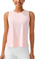 JOYSPELS Ice Silk Crop Tank Tops - Cool-Dry Sleeveless Yoga Shirts for Women | Loose Fit