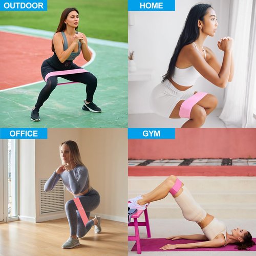 PATIKIL Fabric Resistance Bands X-Light, 5 Pack Elastic Exercise Bands for Women and Men, Booty Legs Workout Bands for Working Out Fitness Pilates, Green