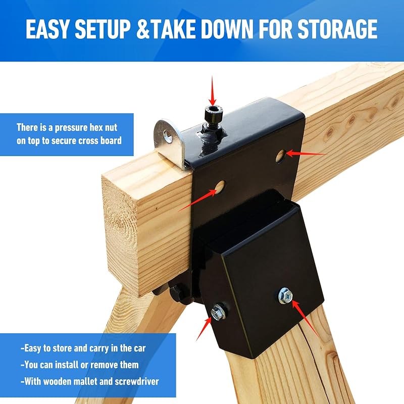 2x4 Target Stand Kit – Heavy-Duty Saw Horse Brackets (2 Pack) for Shooting & Archery