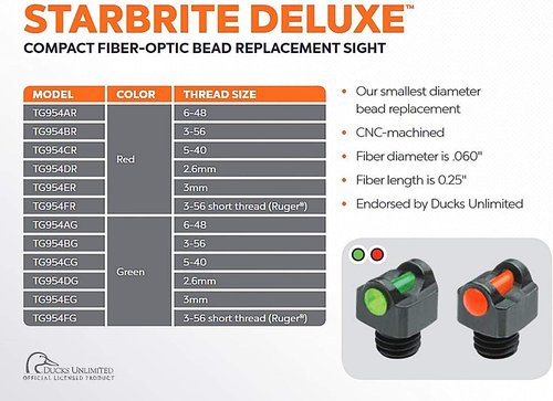 TRUGLO Starbrite Deluxe Fiber Optic Sight 6-48 Green