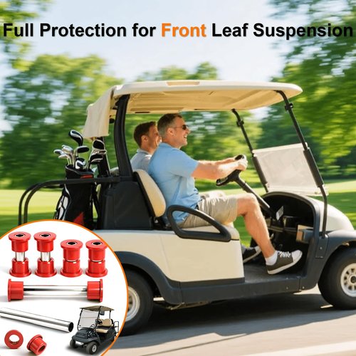 LEAPGOMAX Club Car Precedent Front Bushing Kit, Golf Cart Front Lower Leaf Spring & Upper A-Arm Polyurethane Bushings and Seamless Sleeves for 2004-Up Club Car Precedent, 2017-Up Tempo & Onward