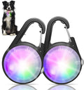 Skiennix Dog Collar Light - Rechargeable LED Night Walking Accessory | 4 Modes, IP68 Waterproof - 2 Pack (Black)