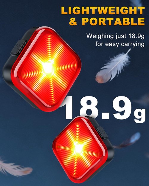 WSDCAM Bike Lights for Night Riding, 5 Modes Bright LED For Cycling Safety, Rechargeable Front and Back Light, IP64 Waterproof Bicycle Rear Light, Bike Headlight and Taillight, Scooter Light Kid Adult