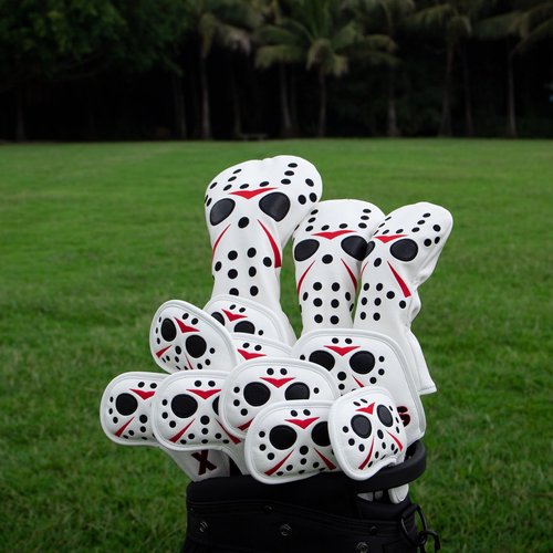 BAIRBRE 10pcs Golf Iron Covers Field Hockey Mask Golf Club Covers Golf Irons Head Cover Leather Iron Headcover for Scotty Cameron Taylormade Titleist Odyssey