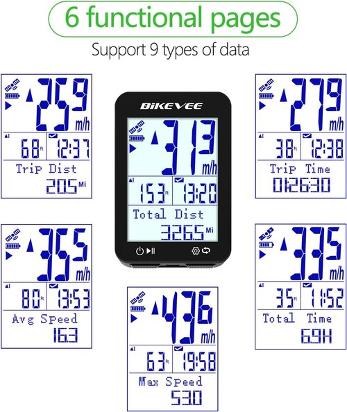 GPS Speedometer & Odometer by [Brand Name] - Wireless Bike Computer with Auto Start/Stop & IPX7 Waterproof | 2.4” LCD Cycling Tracker
