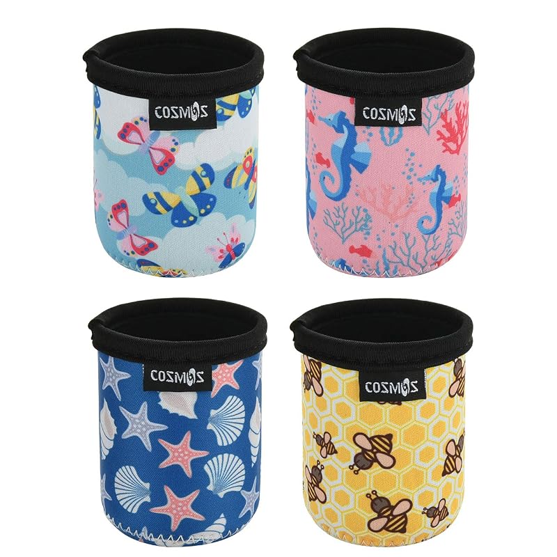 7.5 OZ Mini Can Sleeve Insulators, 4-Pack Neoprene Drink Cooler Covers
