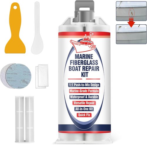AstraVox Marine Fiberglass Repair Kit - Waterproof Gel Coat & Epoxy Filler for Boats, Jet Skis, Yachts