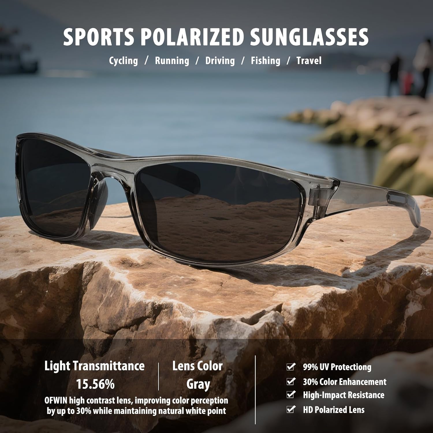 Skiennix Sports Polarized Sunglasses - UV Protection Wrap Around Design for Fishing, Cycling & Driving