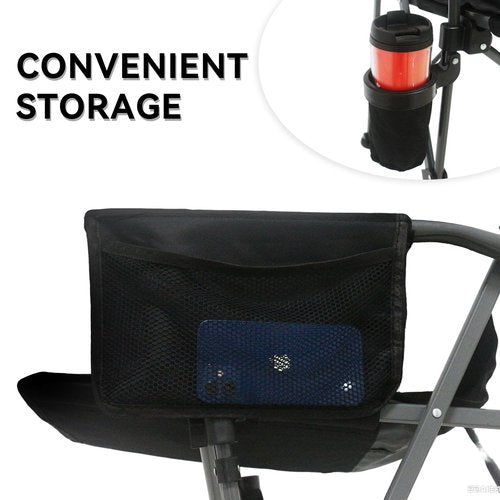 Portable Camping Chairs- Lightweight,Outdoor Chair with Side Pockets & Cup Holder,Heavy Duty Support 500 LBS Oversized Foldable Camping Chair for Adults,Fishing,Hiking,Picnic,Beach Patio,Sport