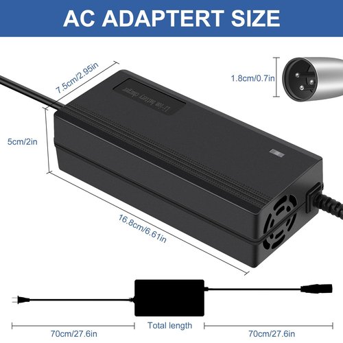 24V(Max 29.4V) 2A 3-Pin Male XLR Charger for Electric Scooter Pride Mobility, Drive Medical,GoGo Mobility Scooter, Go-Go Elite Traveller, Plus HD US, Ezip Mountain Trailz, Jazzy Power Chair,Shoprider