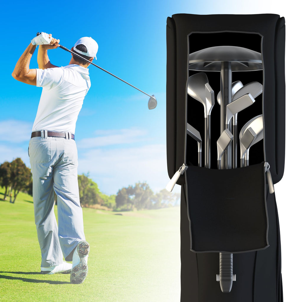 Scisum Golf Travel Bag Support Pole - Heavy-Duty Alloy Steel Golf Club Protector with ABS Cover, Adjustable 27-56 Inch, Tool-Free Installation for Travel Bags